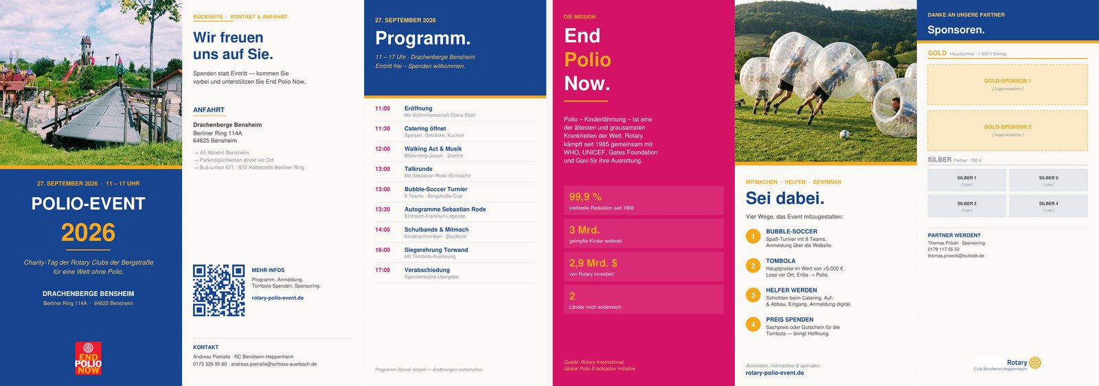 Vorschau Flyer Rotary-Polio-Familienfest 2026 · Wickelfalz