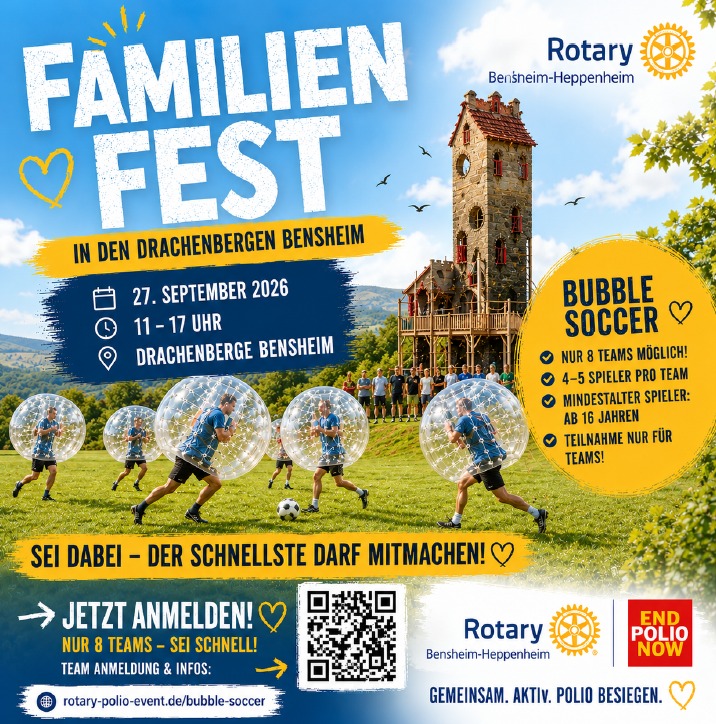 Vorschau ⚽ BUBBLE SOCCER beim Rotary-Familienfest
