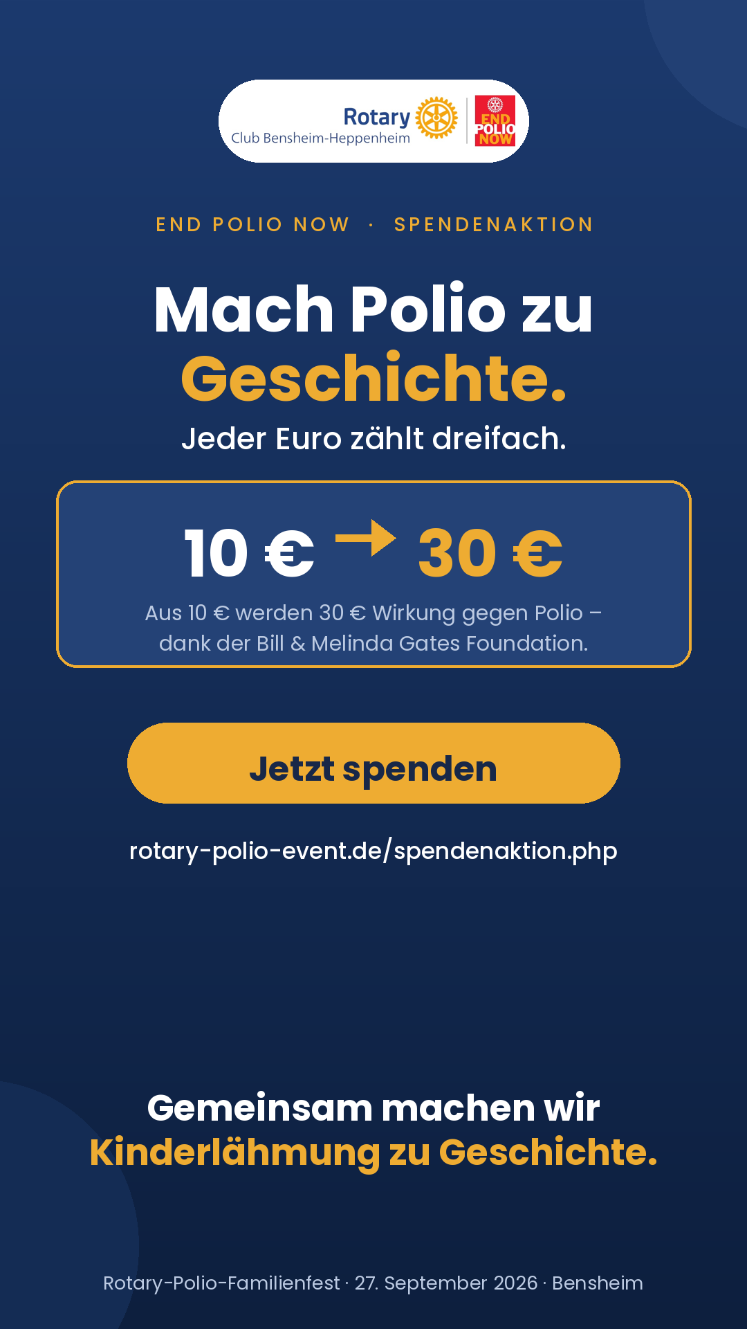 Vorschau Kinderlähmung, wir kämpfen gemeinsam, um diese schreckliche Krankheit weltweit auszurotten