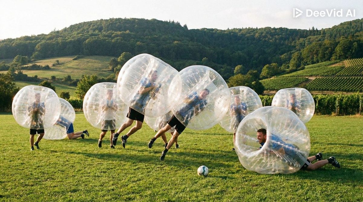 Bubble Soccer Turnier in Aktion